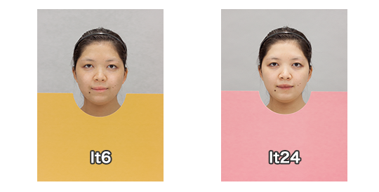 同じ色相(ベースカラー)でもトーンが変わると、顔映りが変化4